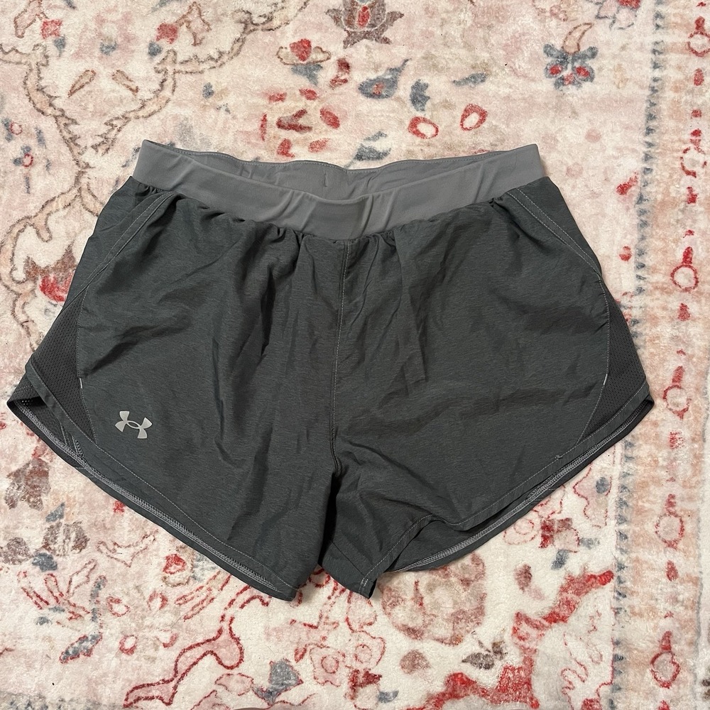 Under Armour Heat Gear Loose Fit Activewear Shorts Women Medium Gray Pull on